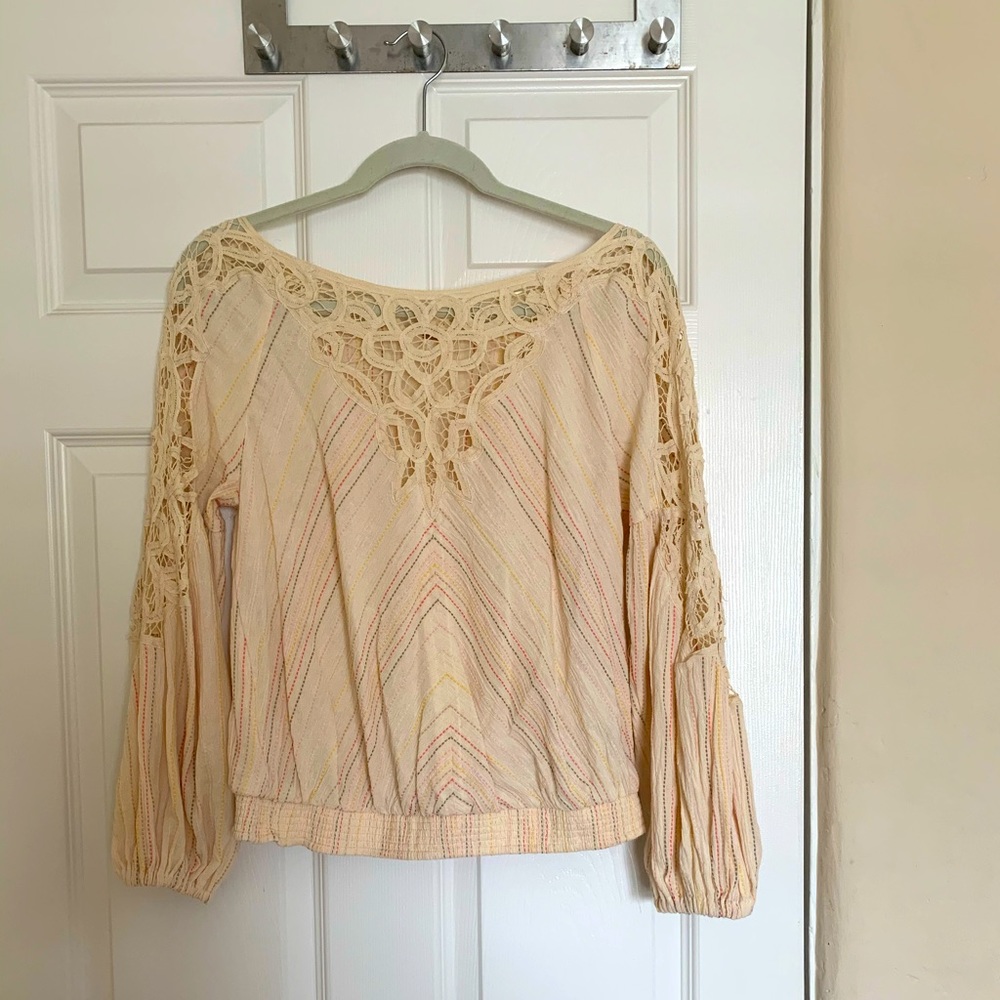 Free People Long Sleeve Peasant Top